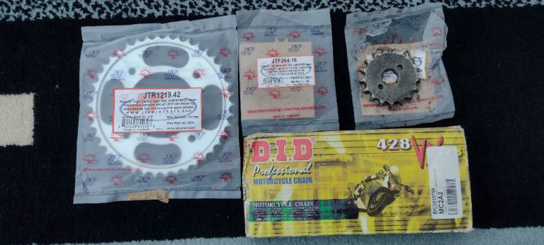 D I D 428VX RING PROFESSIONAL CHAIN WITH 118 LINK + JT SPROCKETS