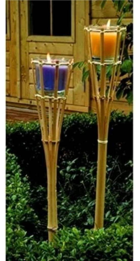 Set of 16 Citronella Bamboo Torch Candle Garden Outdoor Torch Citronella