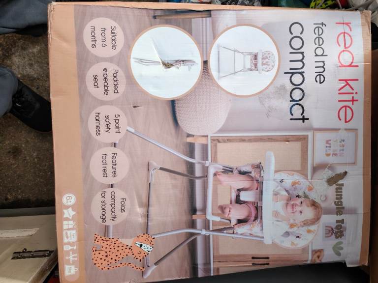 New red kite baby high chair boxed RRP £35