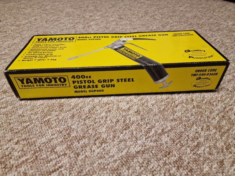 Yamoto Pistol Grip Grease Gun, 400cc, Suction Fill  SKU:  YMT5400360K  MPN:  YMT-540-0360K