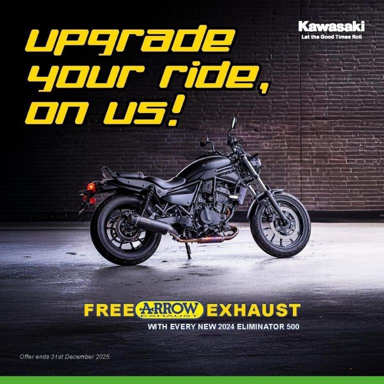New Kawasaki Motorcycle Eliminator 500 & SE FREE ARROW EXHAUST & 0% APR