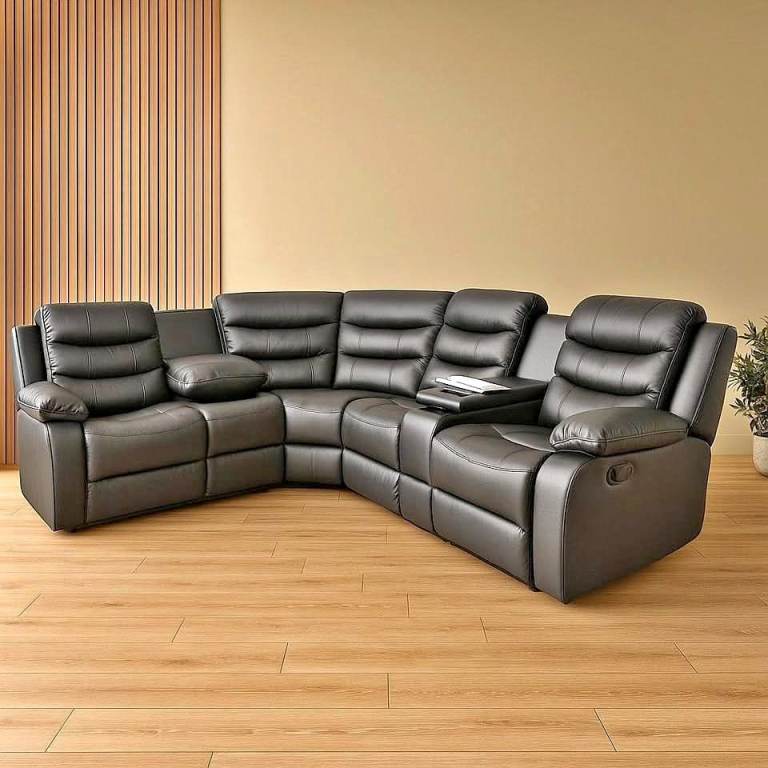 NEW Roma Recliner Sofa Set | 3+2 Seater & Corner Sofa | Black & Grey | Free Delivery 