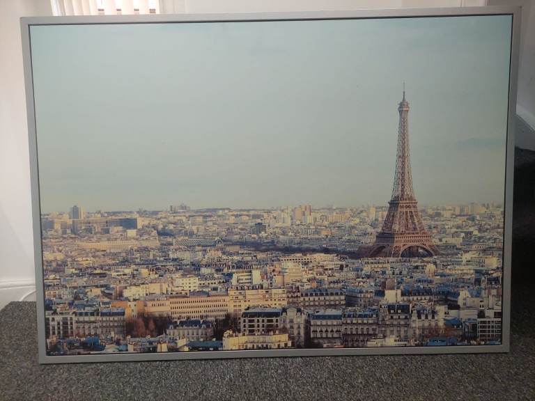 Large Paris Eiffel Tower Landacape framed picture 100x140cm