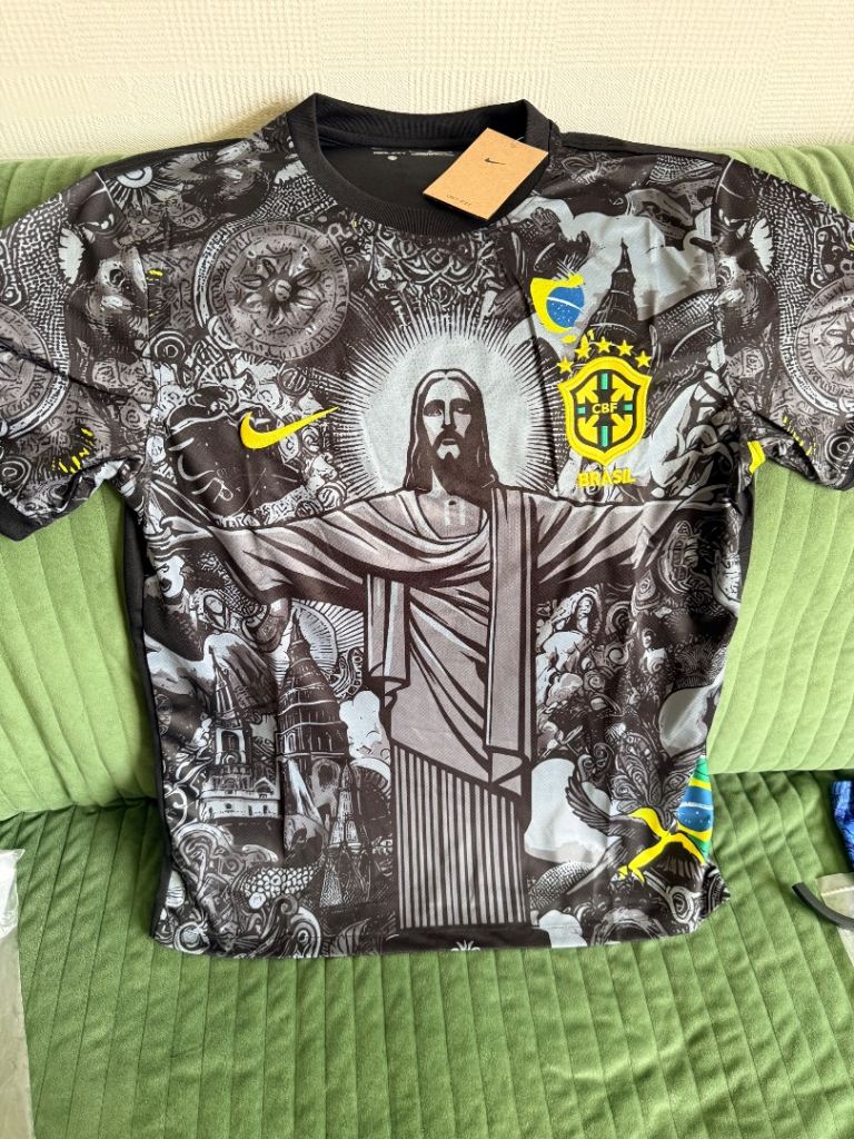 Brazil Christ the redeemer concept football shirt 