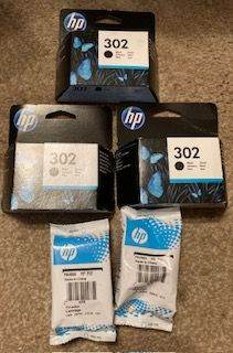 HP 302 BLACK INK CARTRIDGES- 5