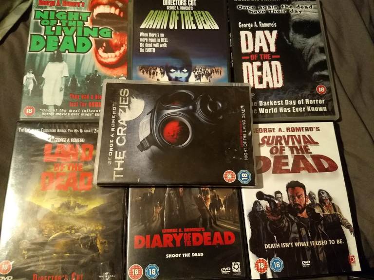 George A Romero DVD films. 7 titles. 