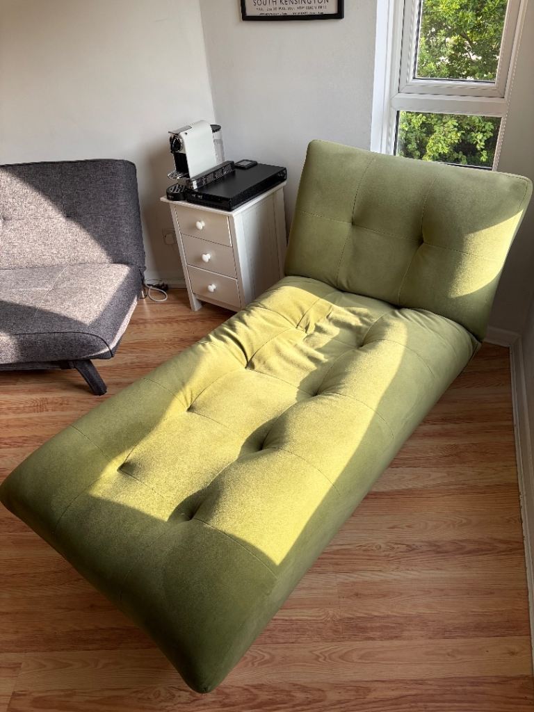 Habitat Kota Fabric Corner Chaise Sofa Bed - Olive Green