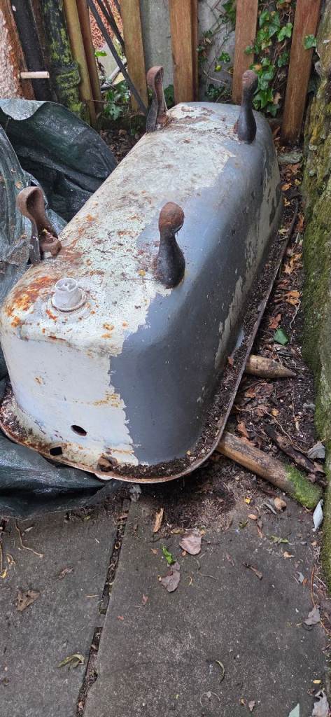 Old Cast Iron Bathtub - Weathered but pretty good,