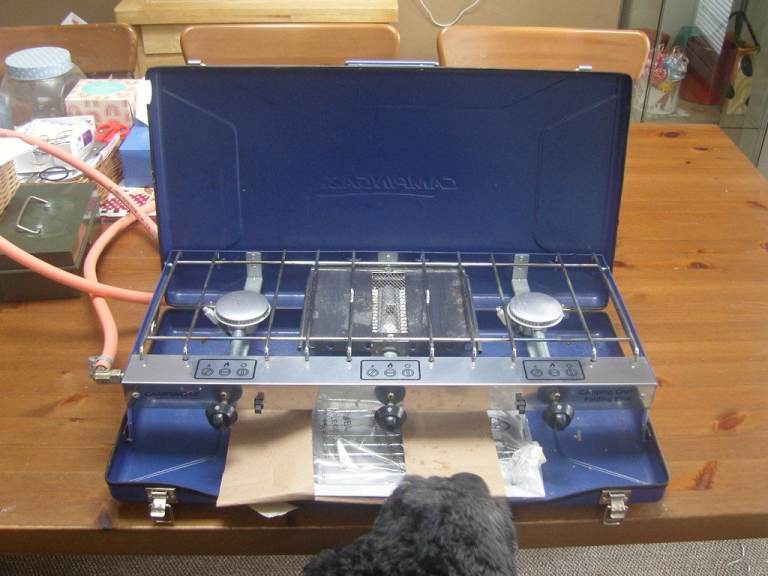 Campingaz double burner stove.