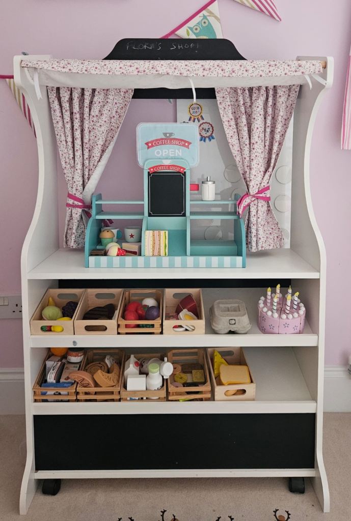 Kids Wooden Play Shop & Cafe with Accessories – Good Condition