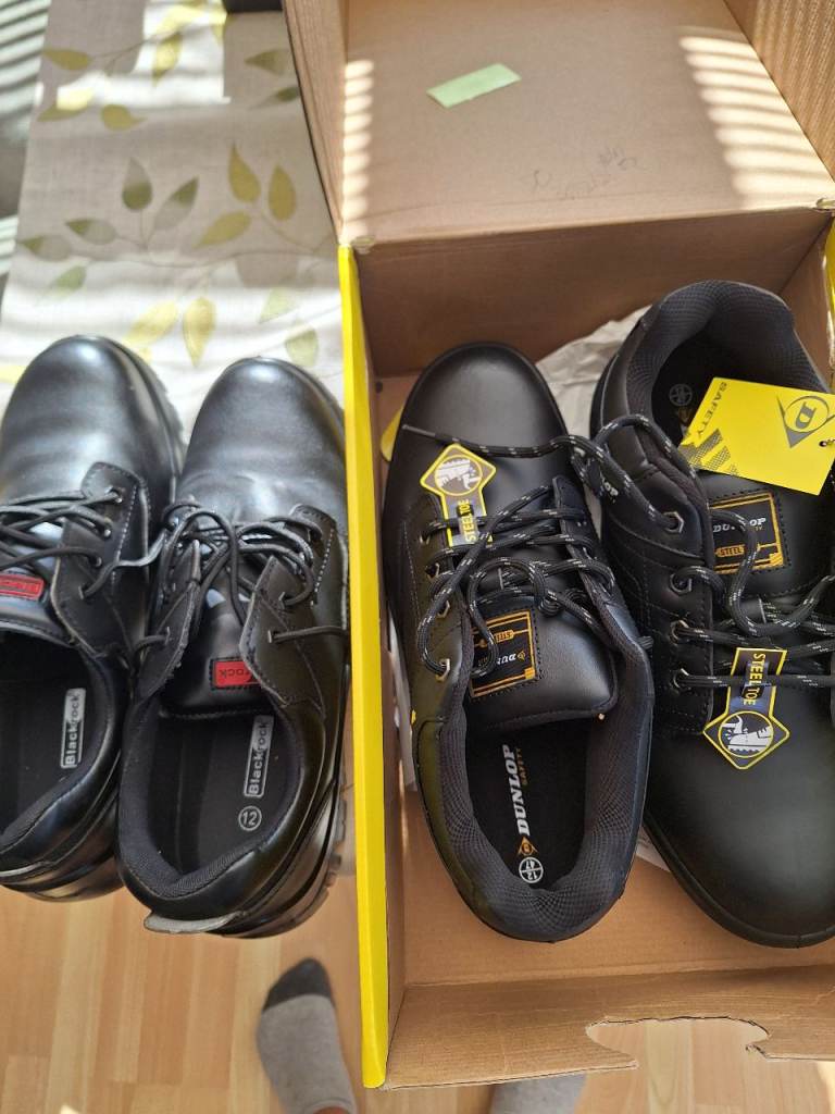 2 Pairs of mens steel toe capped shoes brand new size 12 black £40.00 ono
