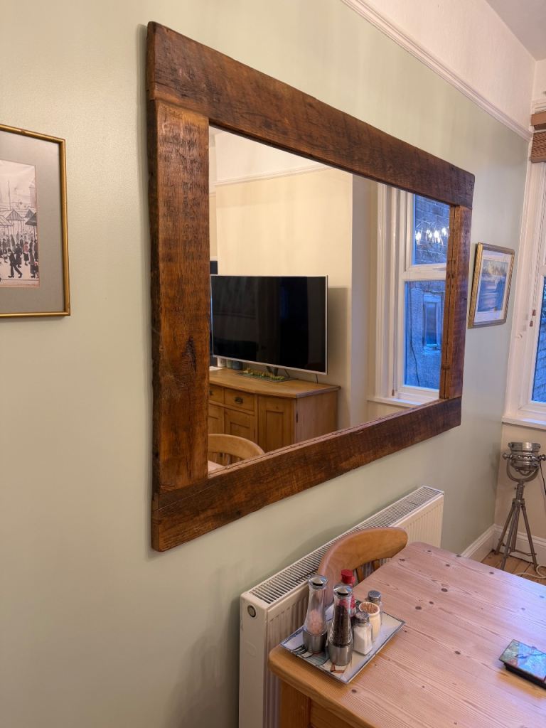 Large wooden framed mirror 