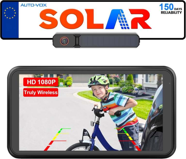 Reverse Camera. AUTO-VOX Solar 5 Digital Wireless. ONLY 2 minutes to install.