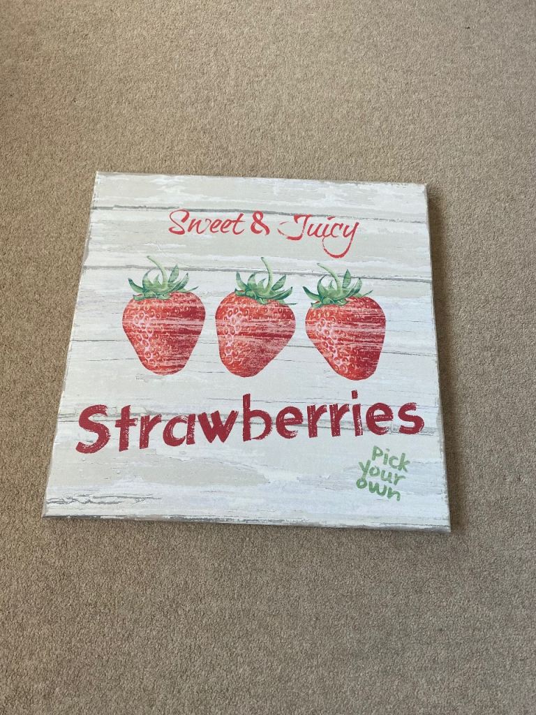Strawberries canvas wall print