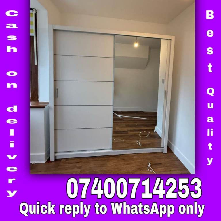Stylish Sliding Wardrobe – 2/3 Door Options, 4 Colors