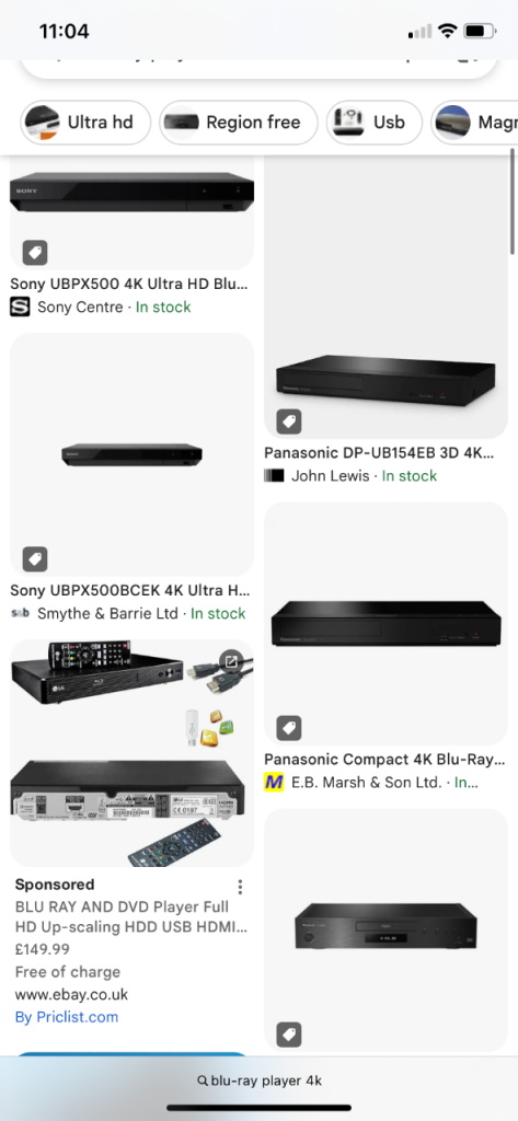 4K BLU RAY PLAYER WANTED PLEASE