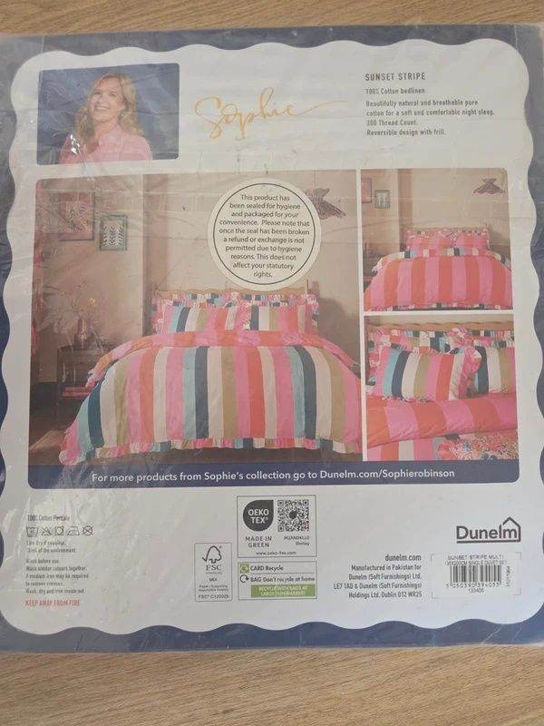 Sophie Robinson Sunset Stripe Single Duvet Set New Sealed
