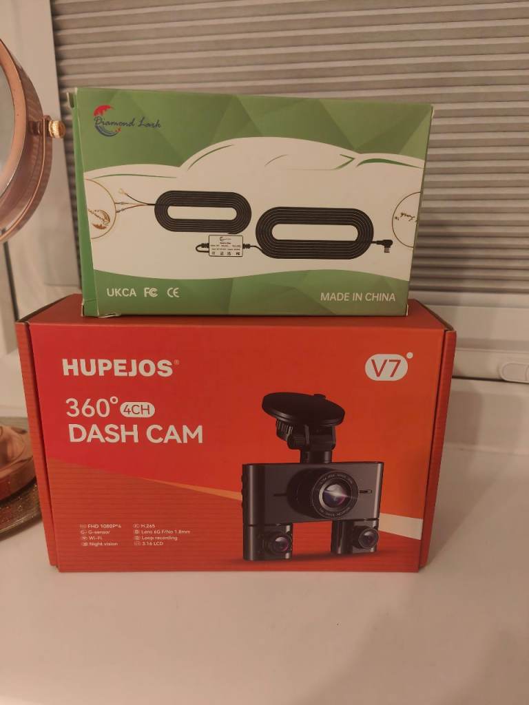 image for 360°Dash car camera front and rear inside with hardwire kit