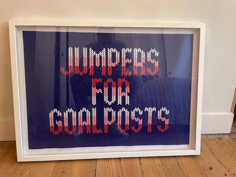 Limited edition signed print with white frame
