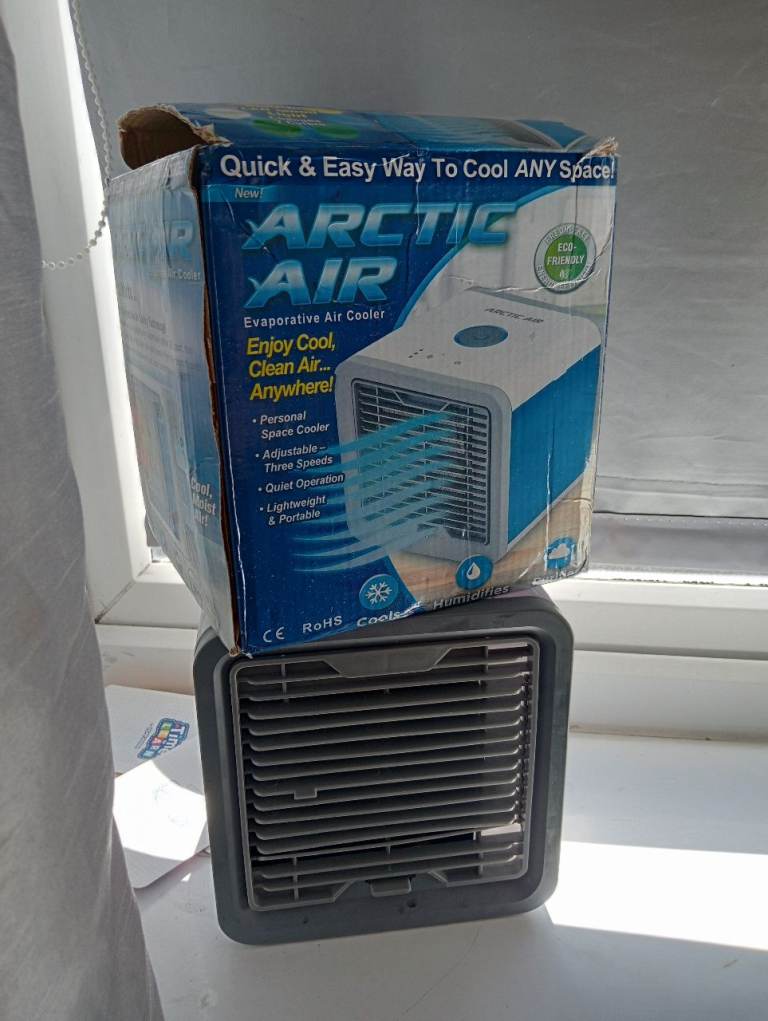 Portable Mini Air Cooler/Humidifier – Grey, Good Condition