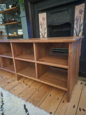 Vintage IKEA Leksvik Solid Pine Shoe Bench / Shoe Rack / TV Stand