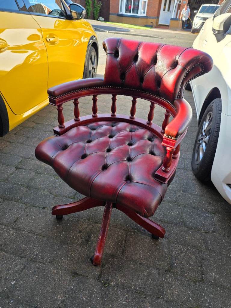 Oxblood chesterfield captains chair