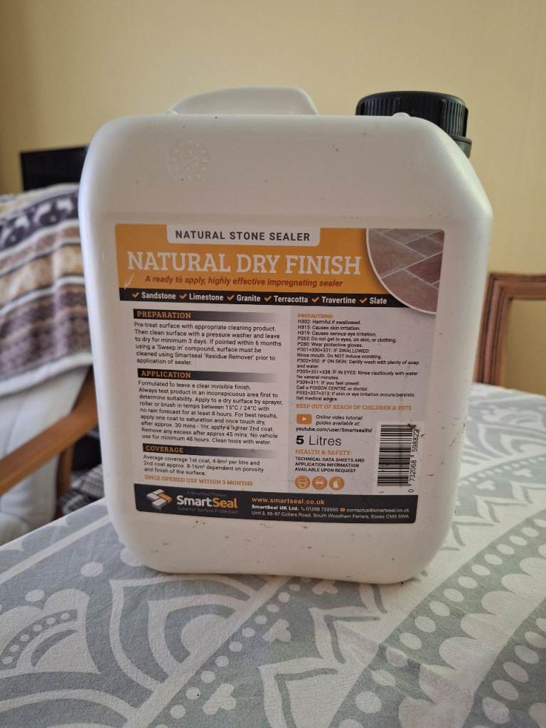 Smart Seal natural dry patio sealer, new 5L, new