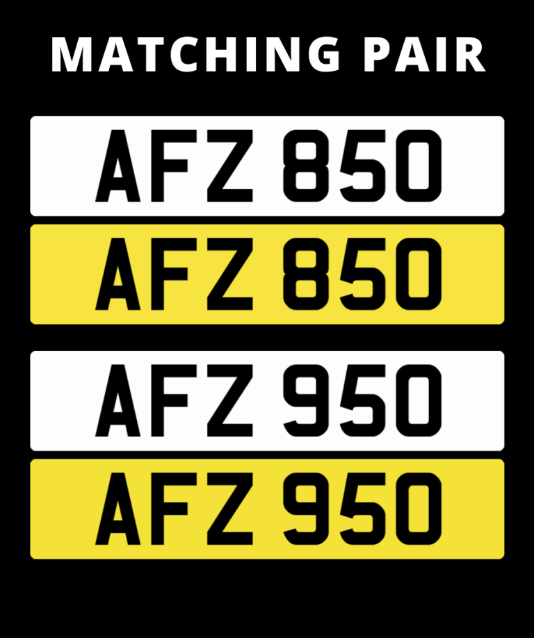 Number Plate Pair Of Dateless 3 digit NI Number Plates