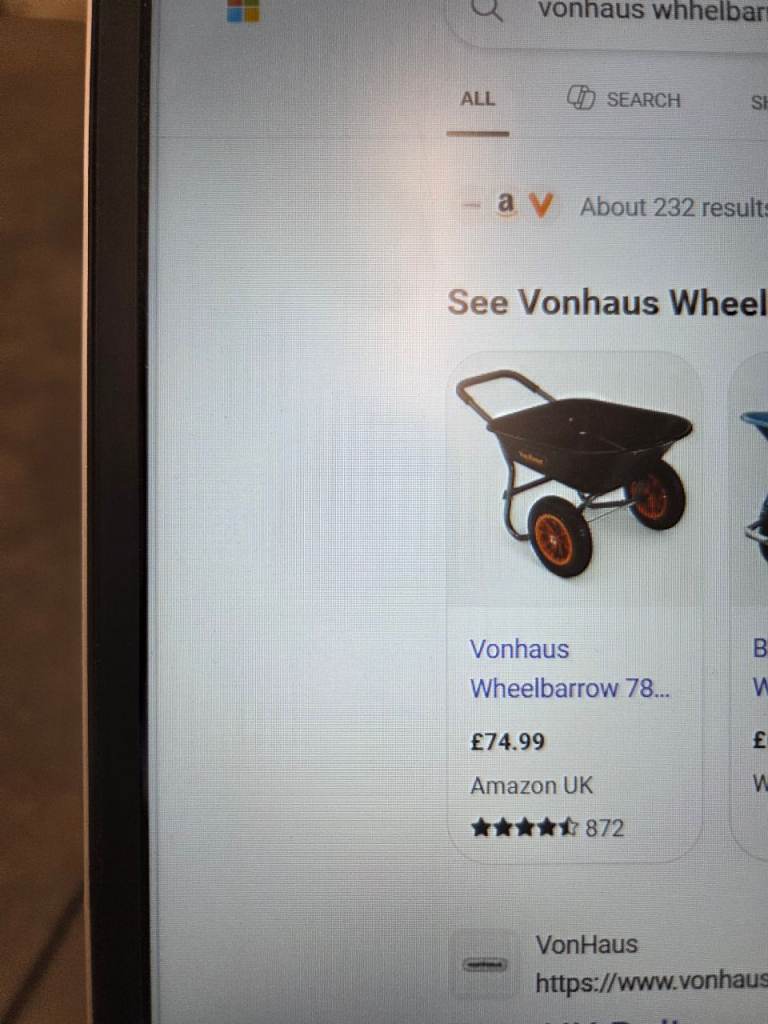 Vonhaus Wheelbarrow 78L - Boxed as new