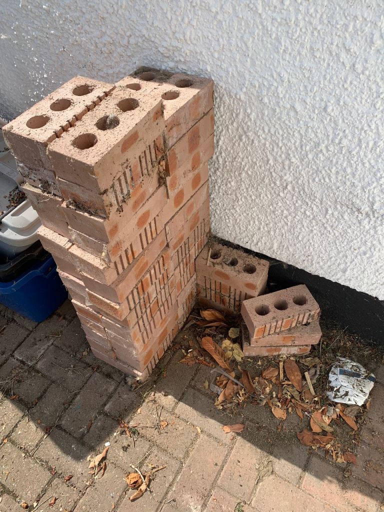 Stack of Used Bricks for Garden or Building Projects