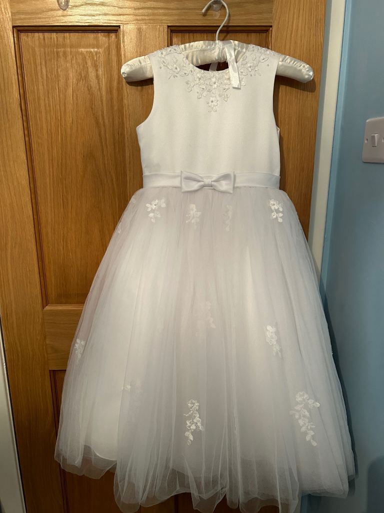 Sarah Louise designer girls white communion dress