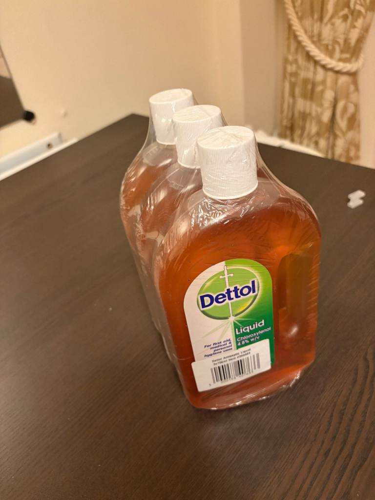 THESE 3 BOTTLES OF DETTOL ARE FREE BOTTLES OF DETTOL IF YOU SPEND A TENNER
