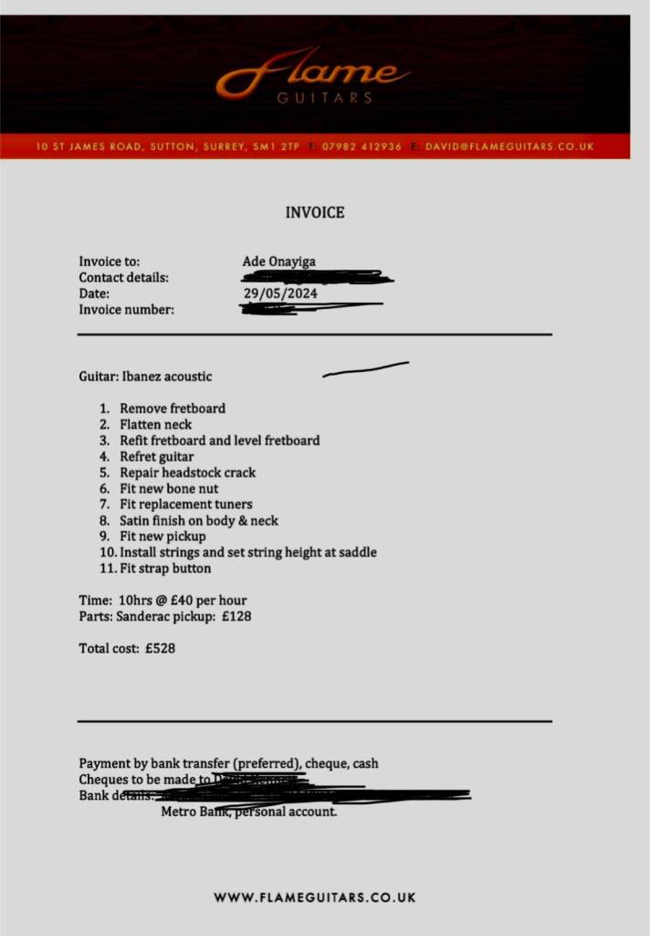 Ibanez V220 Vintage Series (Japan, 1980s) + Schatten HFN passive piezo pickup