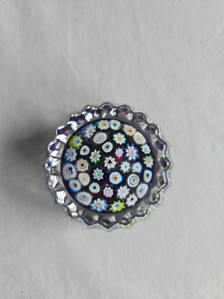 Lovely millefiore fluted paperweight, excellent condition
