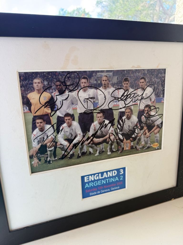 Framed England Football Team Signed Photo