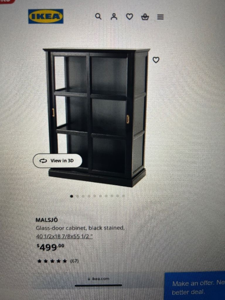 IKEA malsjo black cabinet storage shelving unit