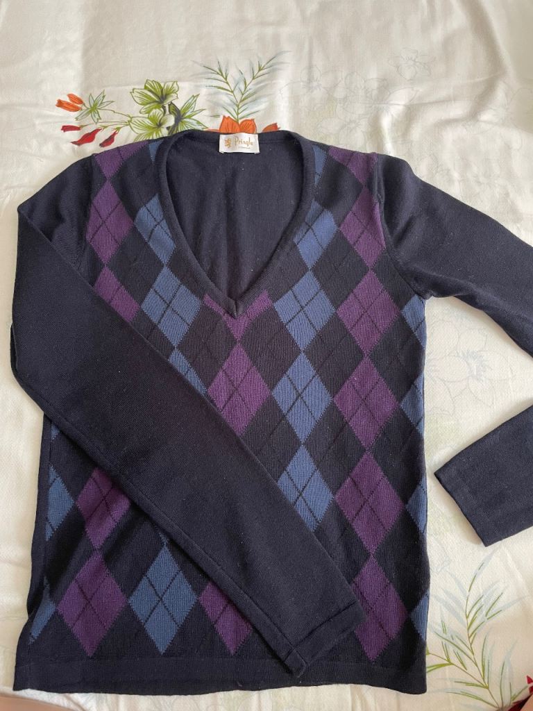 Pringle of Scotland Argyle V-Neck Jumper - Size S