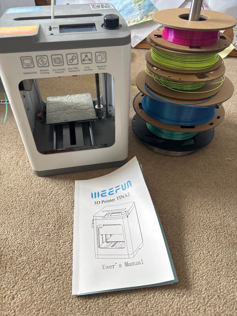 Weefun 3D Printer TINA2 with Filaments EXCELLENT Condition