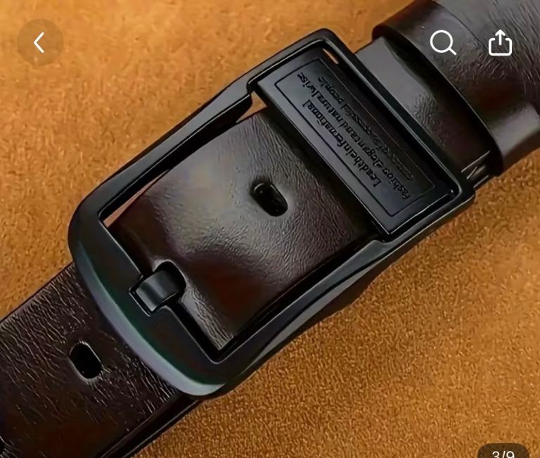 New Brown Leather Belt with Black Buckle 34-36”