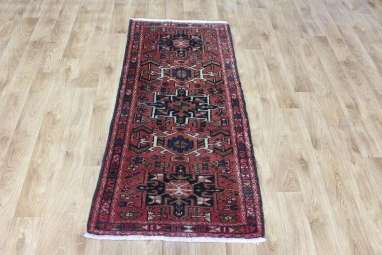 Vintage Handmade Persian Oriental Karajeh Runner – 147 × 70 cm (4 ft 10 in × 2 ft 4 in)