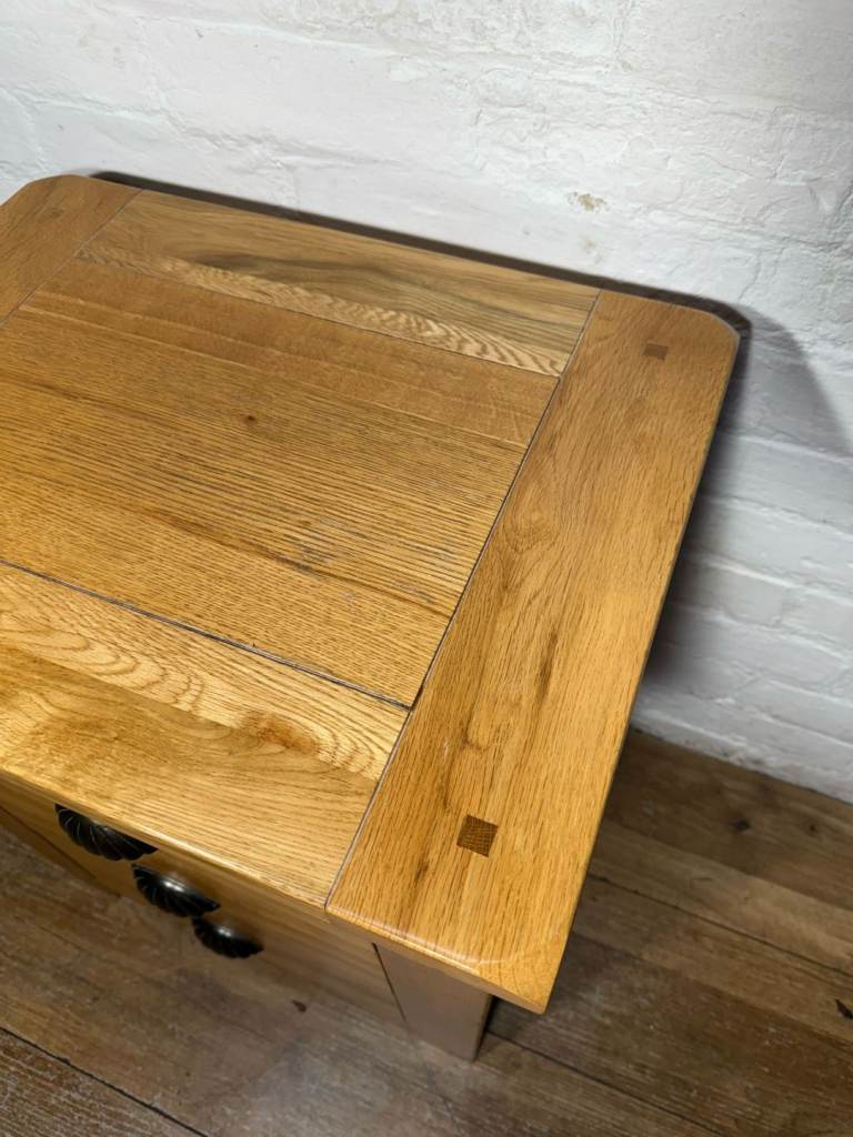 Solid oak bedside chest of drawers with free local delivery 