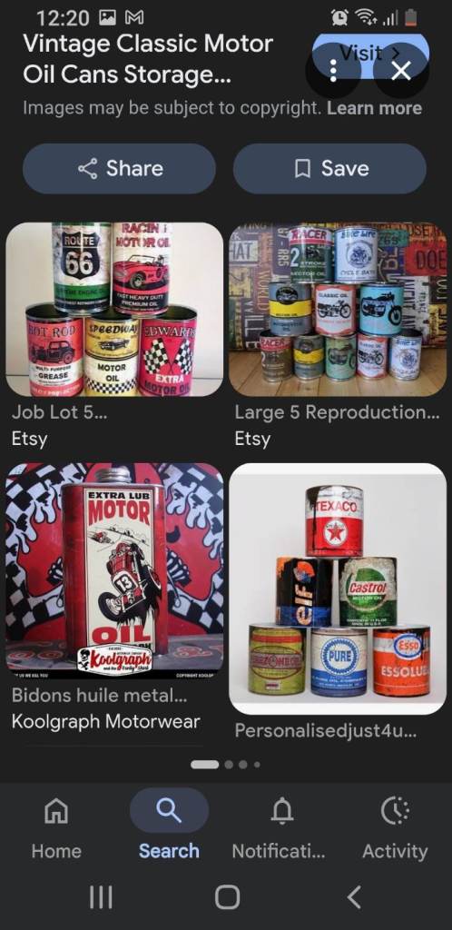 WANTED  OLD GARAGE RELATED ITEMS   TINS  CANS   OIL JUGS SIGNAGE  CASTROL  BP SHELL OIL ETC