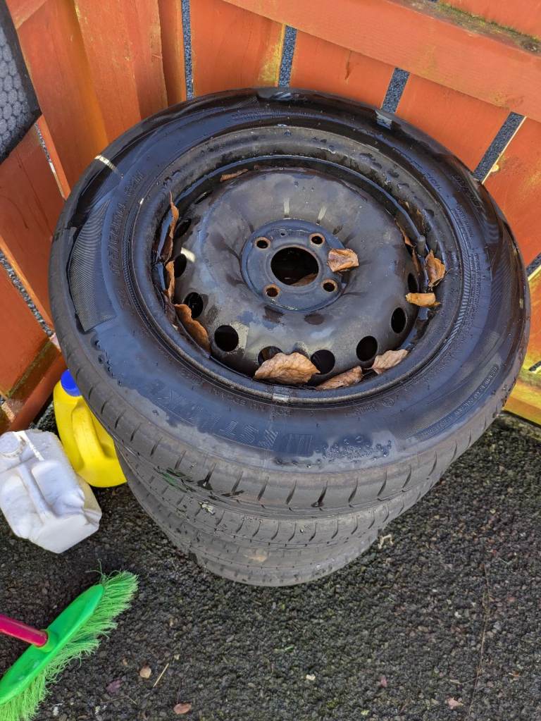 image for 14 inch steel wheels with tyres x4