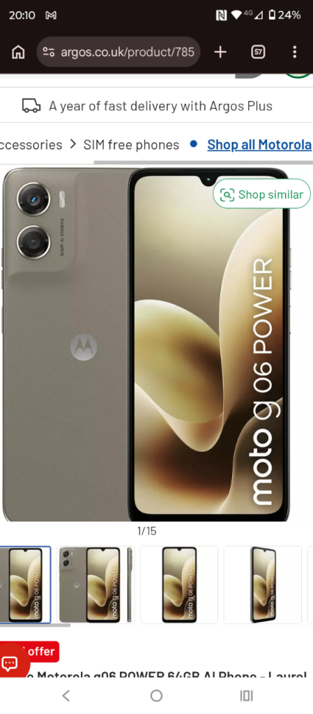 Motorola Moto g06 POWER 64GB – Laurel Oak, SIM Free