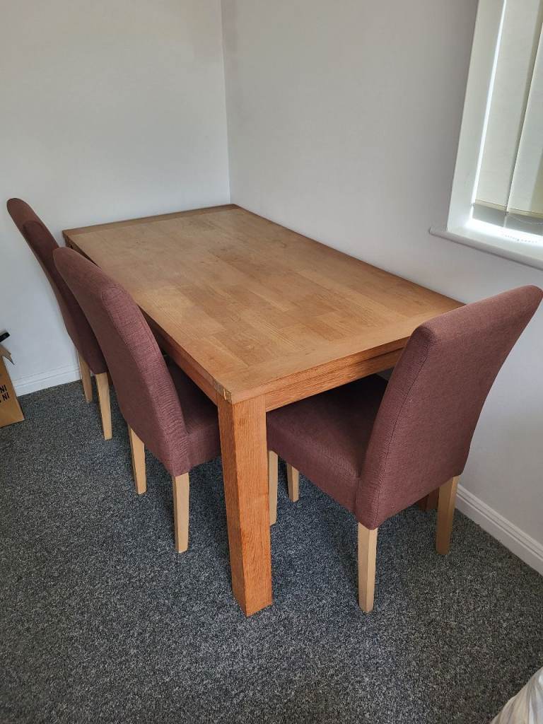 Dining table with 6 chairs and display cabinet