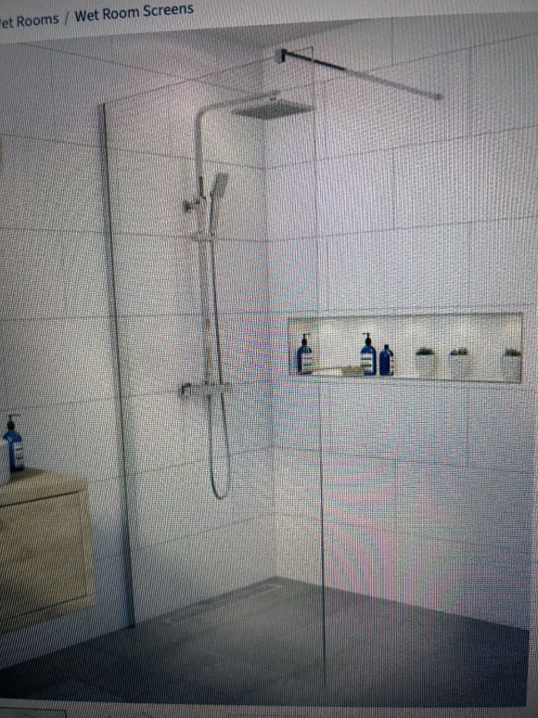 Glass shower screen..1850x1400