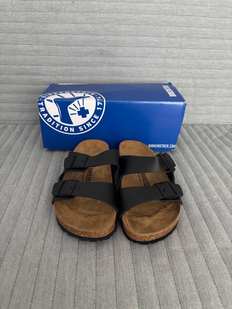 Birkenstock Arizona Black Leather UK 4 Sandals