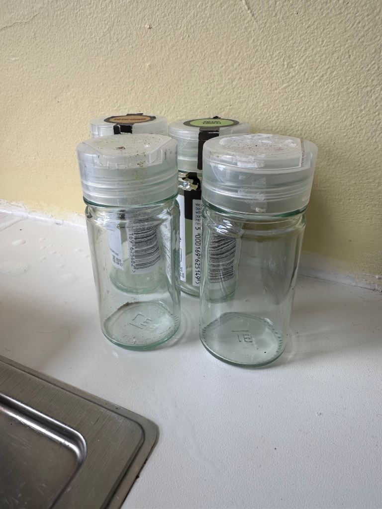 Free Waitrose Glass Spice Jars with plastic lids