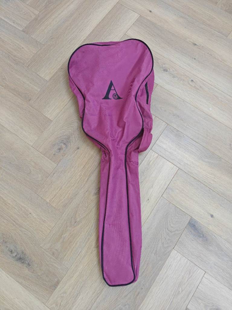 Pink guitar case letter A