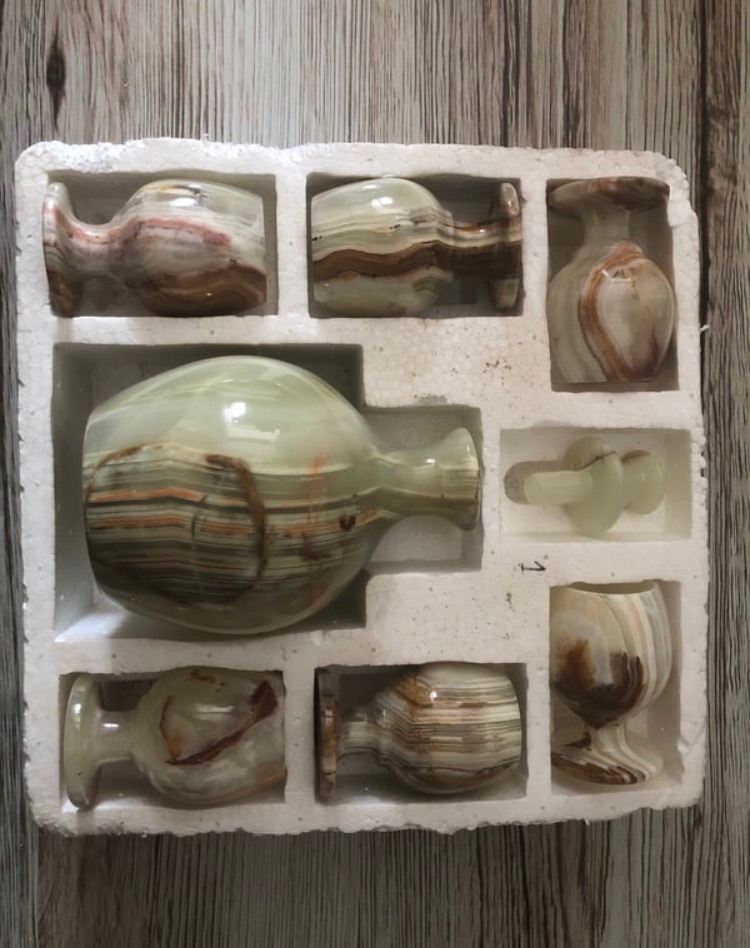 Fancy 7 piece antique marble set (Real marble)